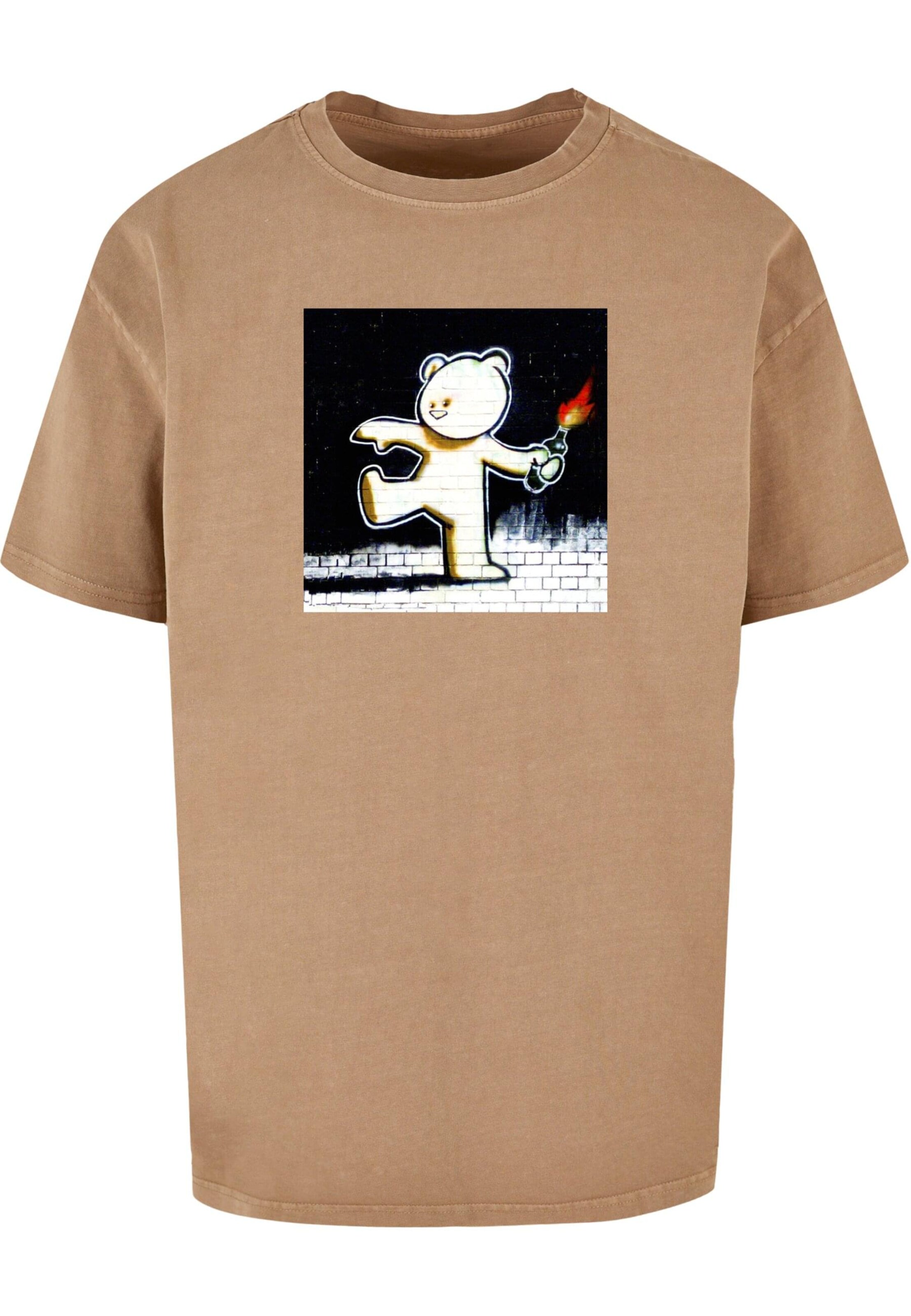 Merchcode Shirt 'Brandalised - Molotov Teddy' in Brown: front