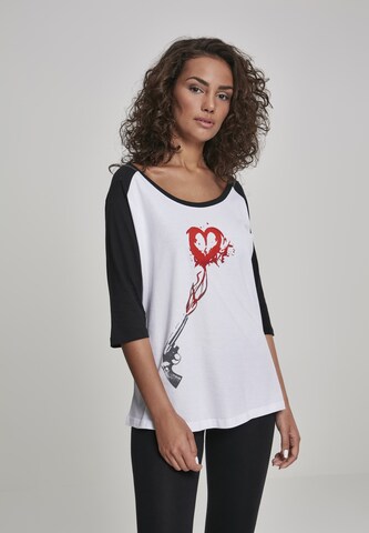 Tricou 'Pistol Heart' de la Merchcode pe alb: față