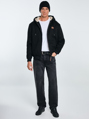 BIG STAR Zip-Up Hoodie 'MILAR' in Black