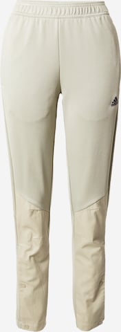 ADIDAS SPORTSWEAR Tapered Workout Pants 'Tiro' in Beige: front