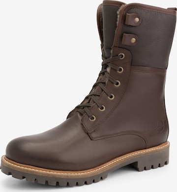 Travelin Lace-Up Boots 'Holm' in Brown: front