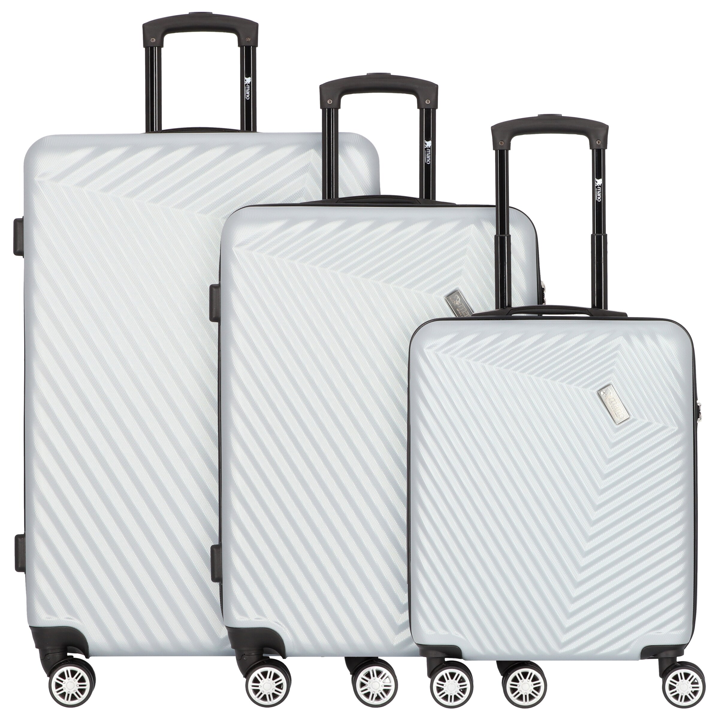 mano Suitcase set 'Don Carlo' in Silver: front