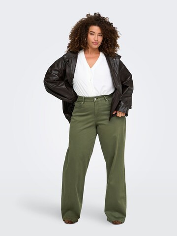 ONLY Carmakoma Wide leg Broek 'MADISON ' in Groen