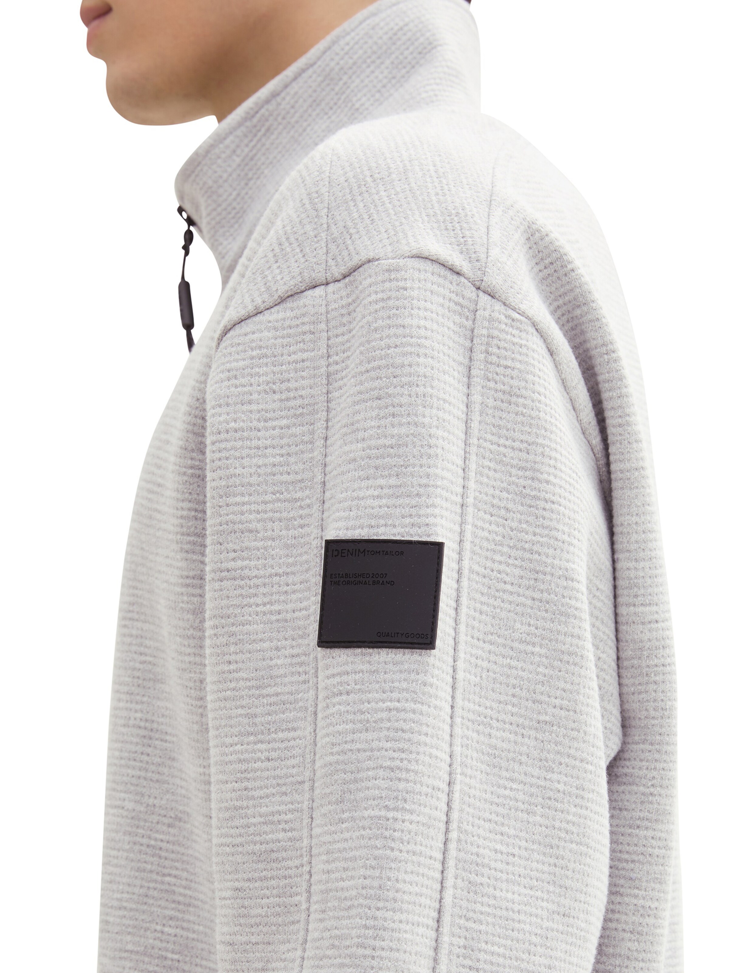 TOM TAILOR DENIM Sweatjacke in Grau