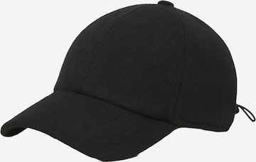 Hatland Cap 'Lenox' in Schwarz: Vorderseite