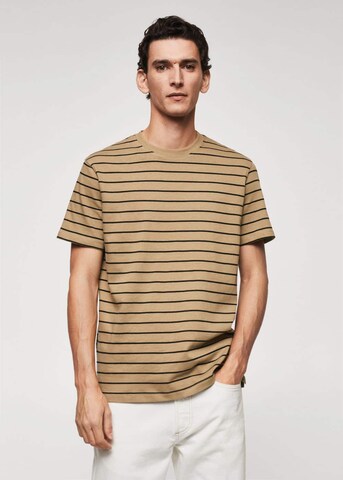 MANGO MAN T-shirt i brun: framsida