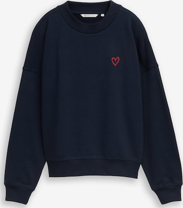 Sweat-shirt TOM TAILOR DENIM en bleu : devant