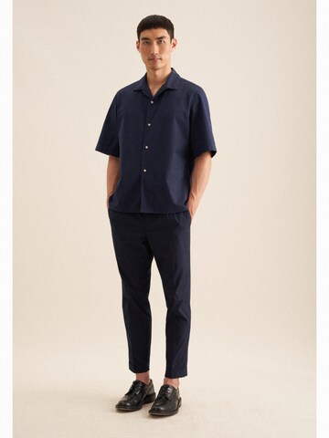 SEIDENSTICKER Regular fit Button Up Shirt 'Schwarze Rose' in Blue