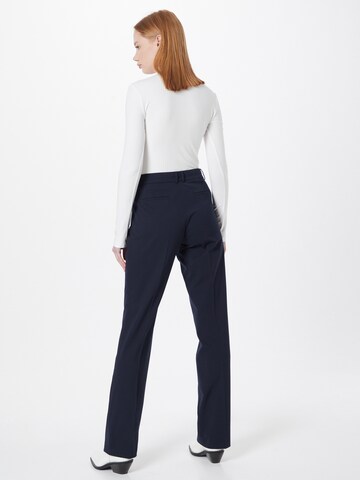 MORE & MORE Regular Trousers with creases 'Hanna' in Blue