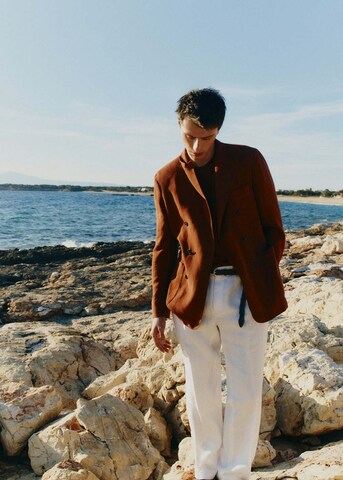 MANGO MAN Regular fit Suit Jacket 'Selection' in Orange