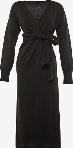 TrendyolPletena haljina - crna boja: prednji dio