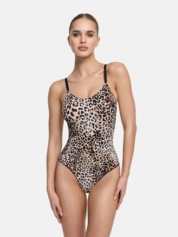 cfab (formerly creamy fabrics) Shapingbody 'Bodysuit Sculpting Shapewear mit Slip' i beige: framsida