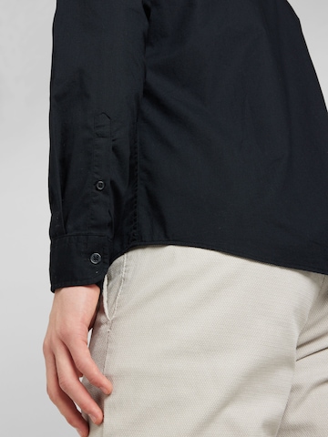 juoda JACK & JONES Standartinis modelis Marškiniai 'LUCAS'