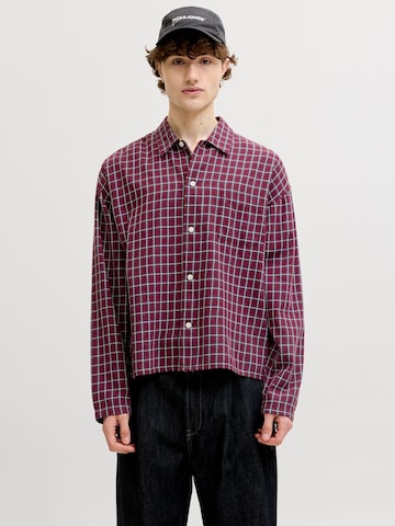 JACK & JONES Comfort fit Button Up Shirt in Red: front