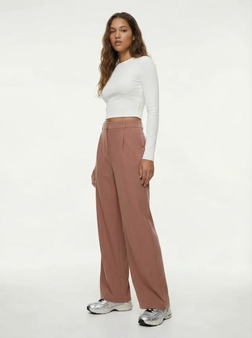 studioselect Zvonové kalhoty Kalhoty se sklady v pase 'Zoe' – hnědá