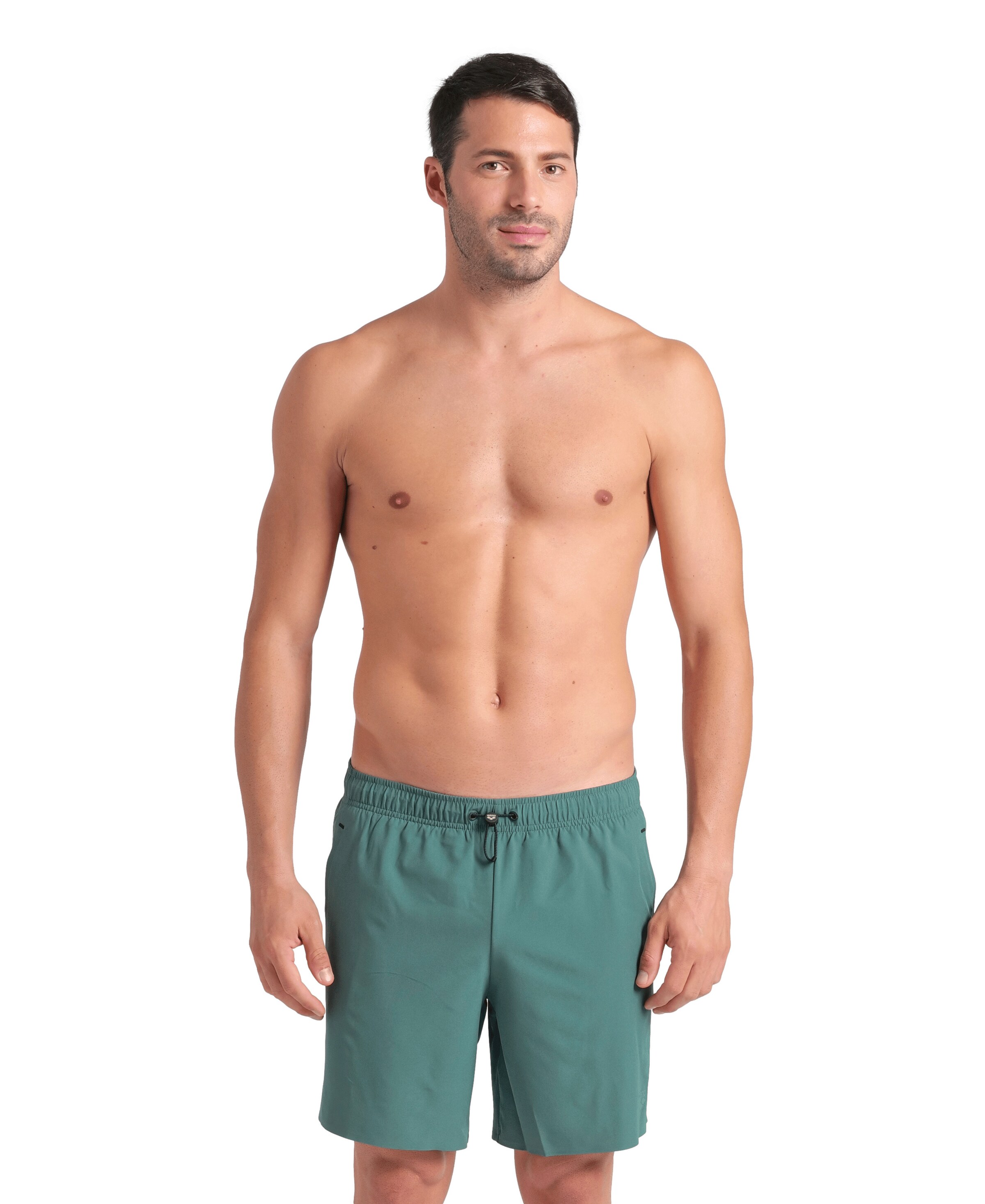 ARENA Athletic Swim Trunks in Green: front