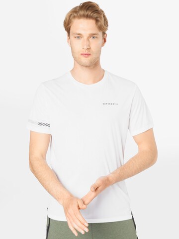 Superdry Funkční tričko – bílá: přední strana