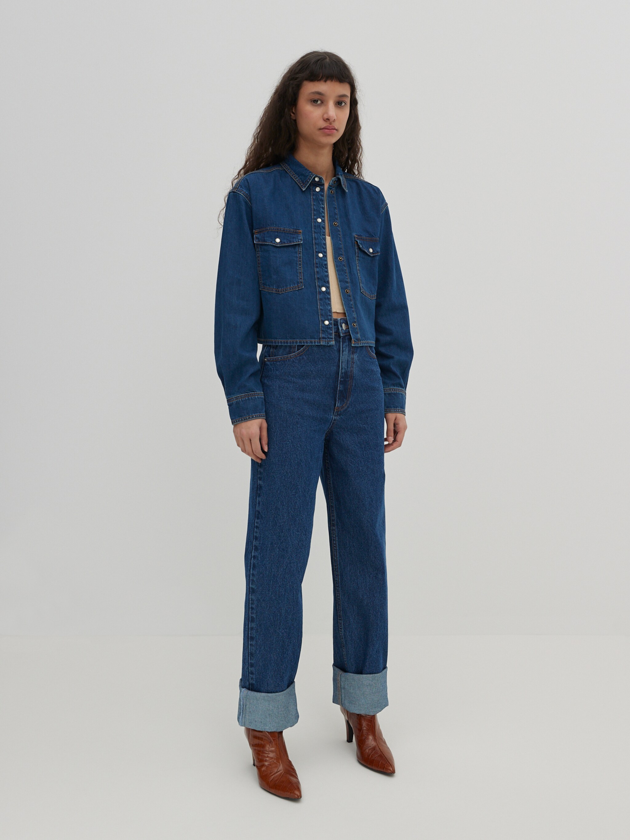 EDITED Producten Blouse 'Jordyn' Blauw denim