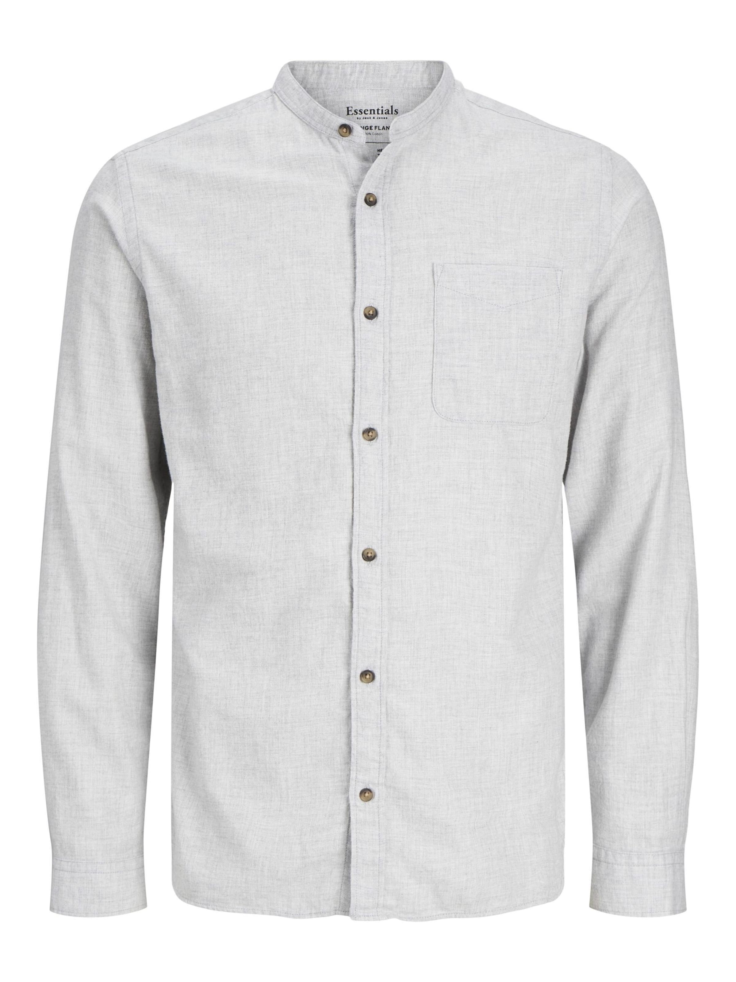 JACK & JONES Button Up Shirt 'JJEBand' in Grey: front