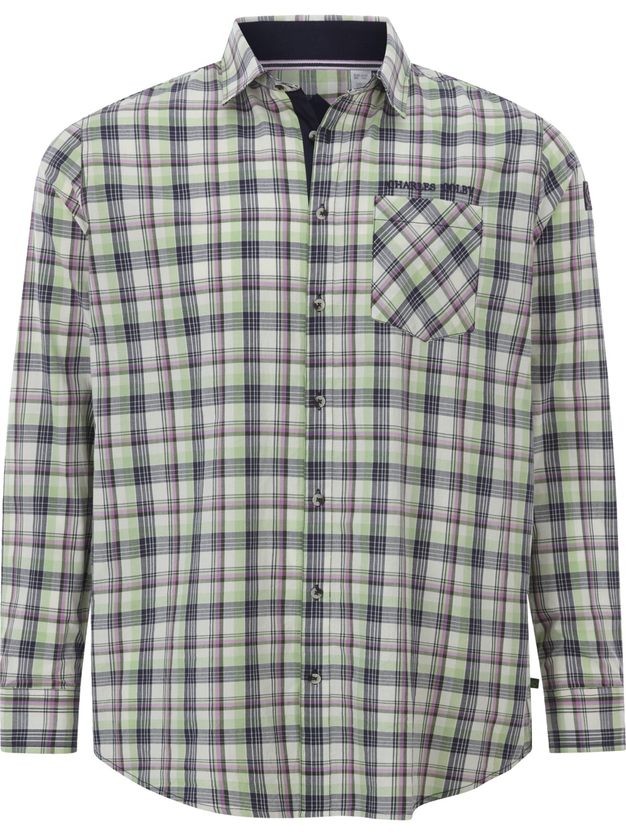 Charles Colby Comfort Fit Hemd 'Duke Archibine' in Grün: Vorderseite