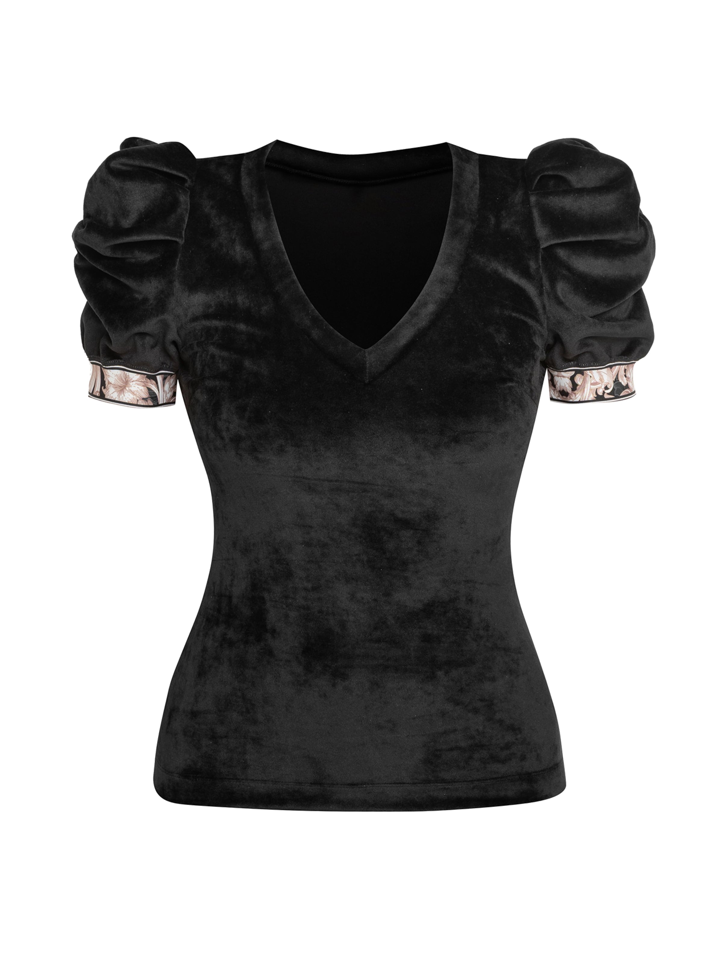 JIORO Blouse 'ESSENTIALS' in Zwart: voorkant