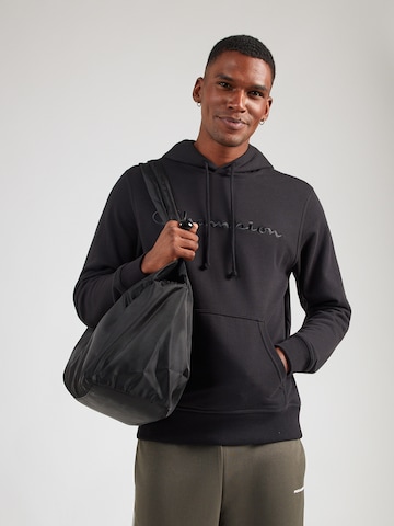 Bluză de molton de la Champion Authentic Athletic Apparel pe negru: față