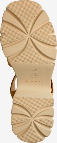 Sandalo 'Leder-Sandalen mit Absatz' di Tamaris in marrone