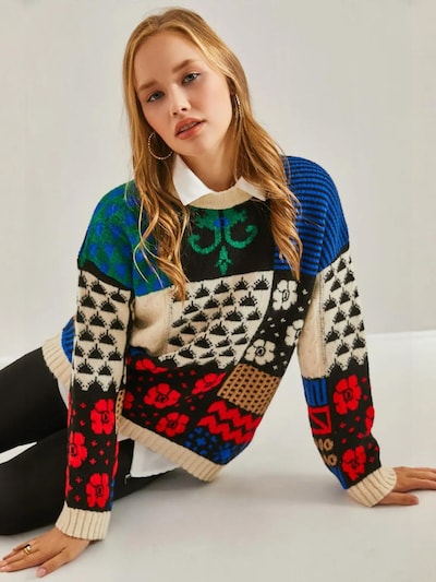 Bianco Lucci Pull-over 'Pullover' en S-M en ivoire, Vue avec produit