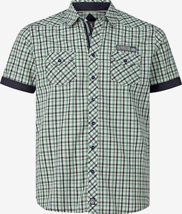 Jan Vanderstorm Comfort fit Button Up Shirt ' Simun ' in Green: front