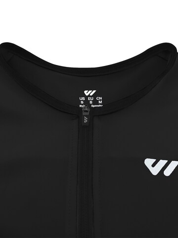 WULIBIKE - Ropa deportiva 'Wulibike Triathlon-Einteiler Herren Kurzarm, schwarz, mit Polster, eng anliegend' en negro