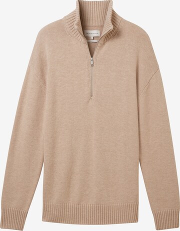 TOM TAILOR DENIM Sweater in Beige: front