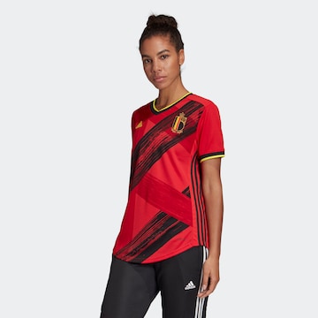 sarkans ADIDAS SPORTSWEAR Sportiska stila krekls 'RBFA Belgien Home EM 2020': no priekšpuses