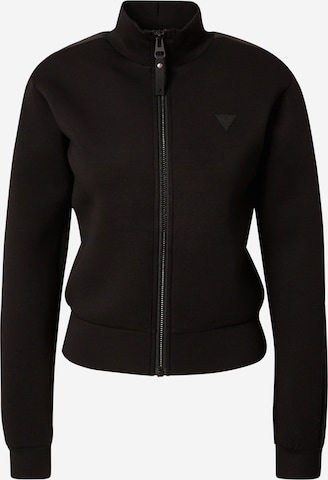 GUESS Zip-Up Hoodie 'New Allie' in Black: front