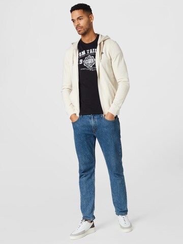 TOM TAILOR DENIM Sweatjacke in Beige