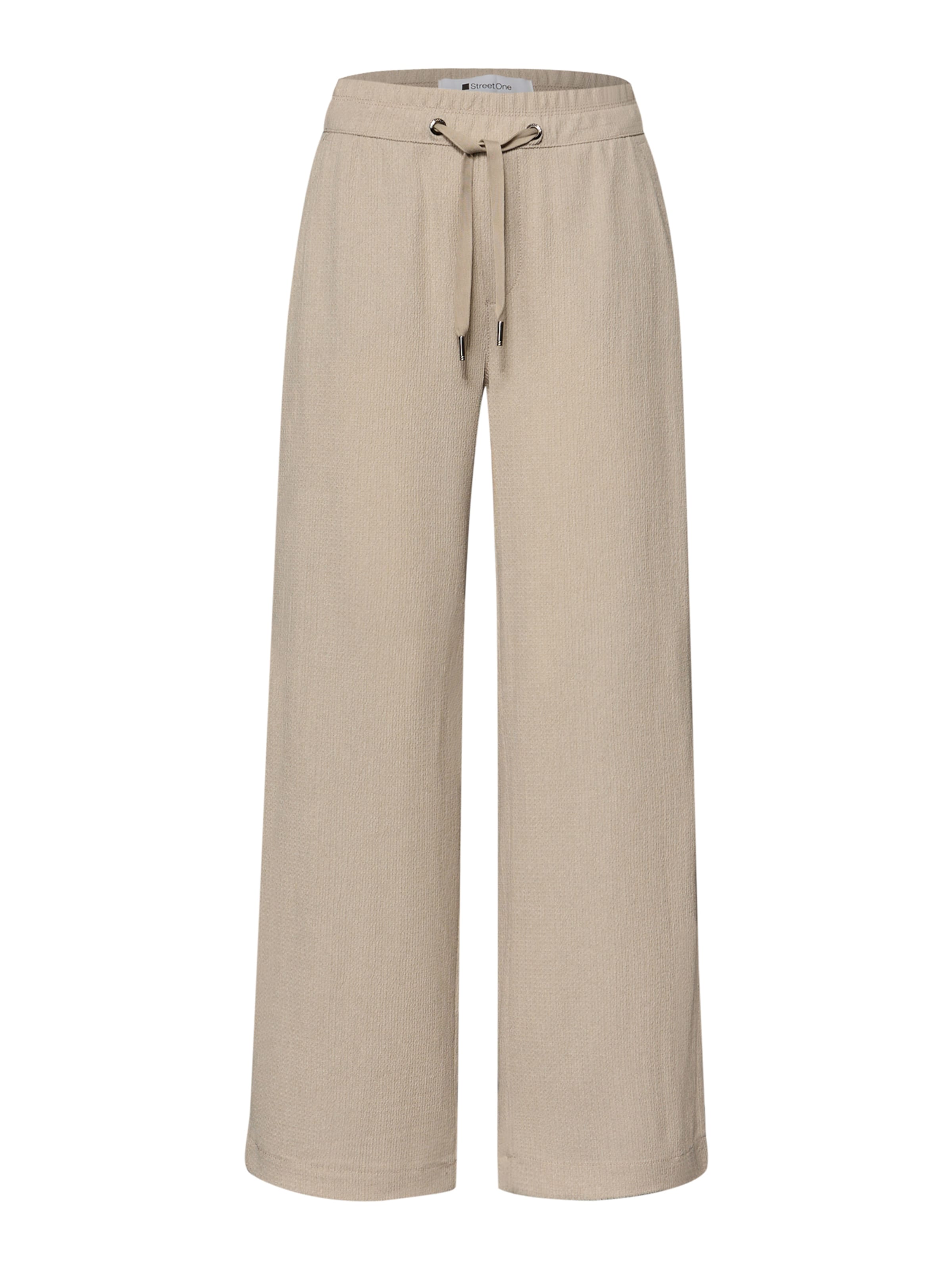 STREET ONE Широки крачоли Панталон в сиво: отпред