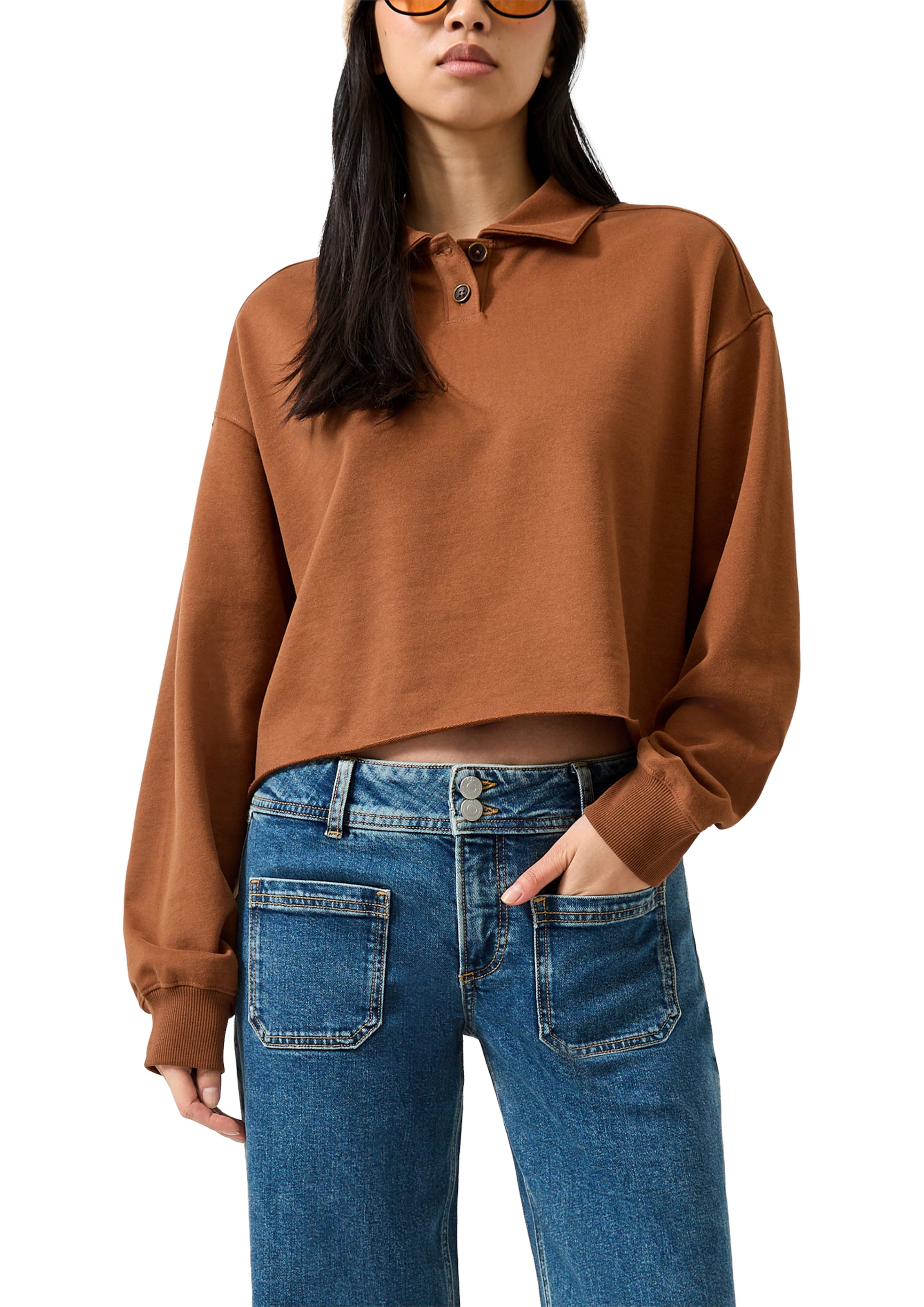 Sweat-shirt QS en marron
