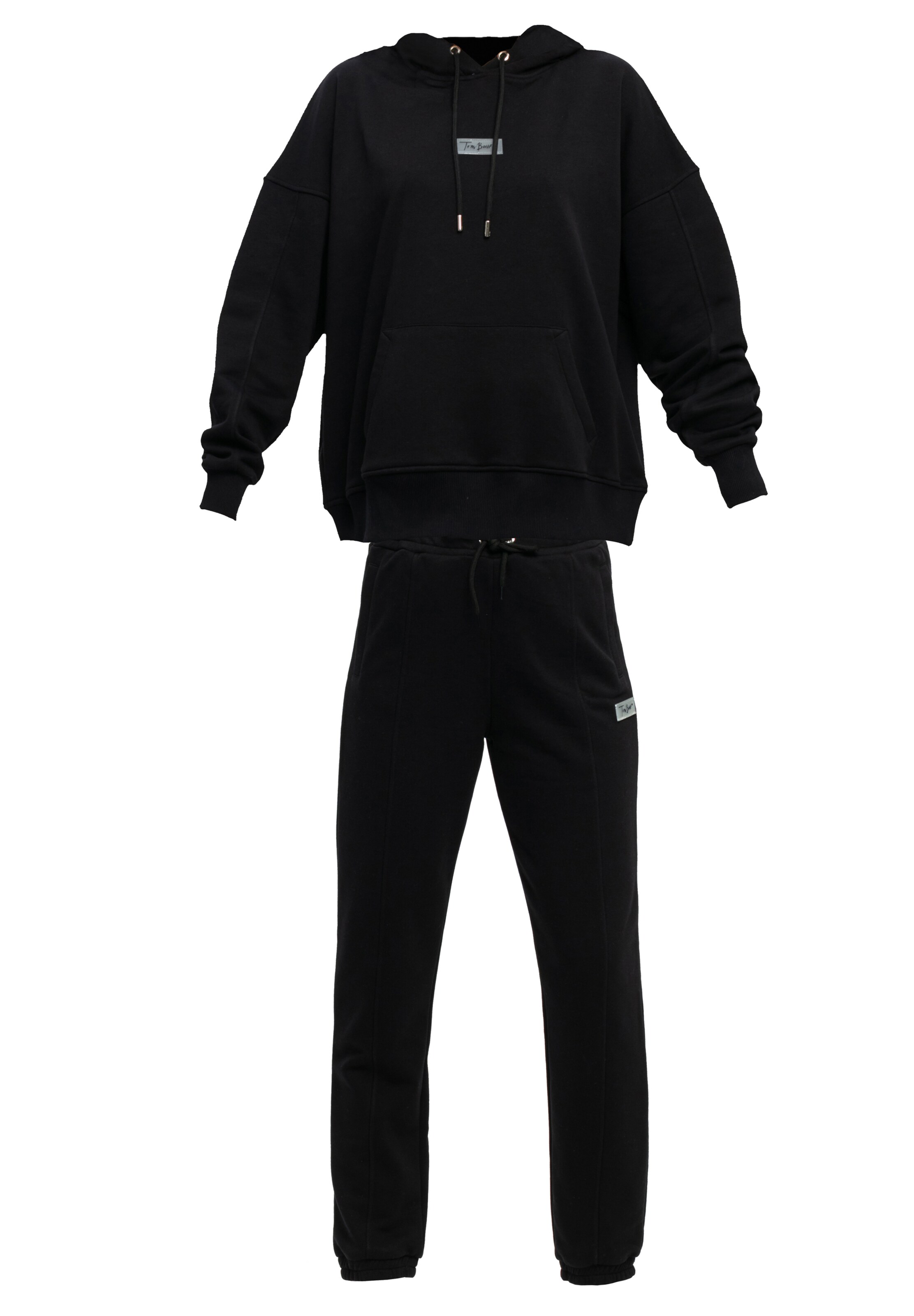 Tom Barron Zweiteiler mit Hoodie in Schwarz: Vorderseite