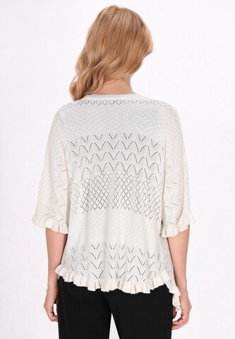 usha BLACK LABEL Knit cardigan 'Fashion Look' in White