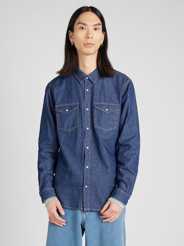 Only & Sons Comfort fit Button Up Shirt 'Bane' in Blue: front