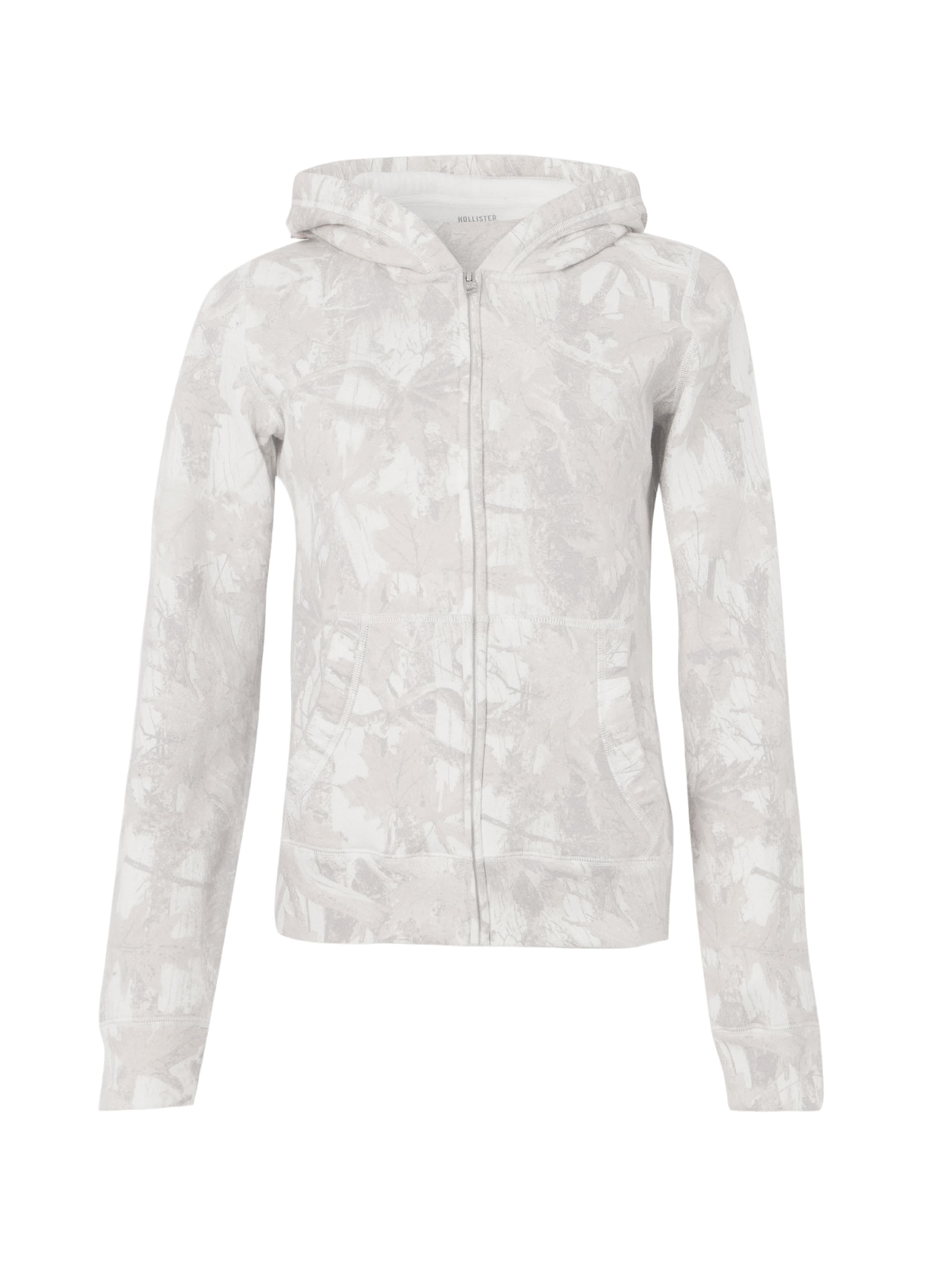 HOLLISTER Суичъри с качулка в бяло: отпред