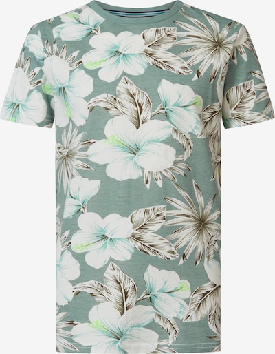Petrol Industries T-Shirt 'Kauai' in cyanblau / oliv / schwarz / weiß, Produktansicht