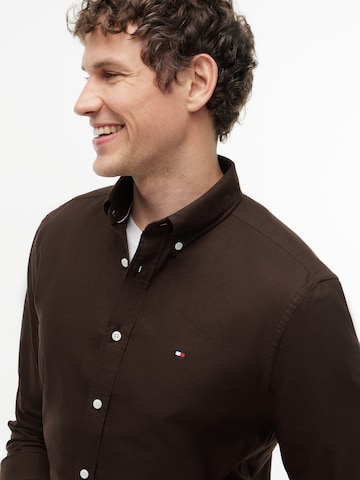 TOMMY HILFIGER Regular fit Overhemd 'HERITAGE' in Bruin