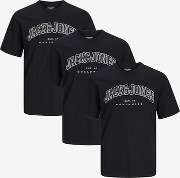 JACK & JONES Shirt 'Caleb Varsity' in Black: front