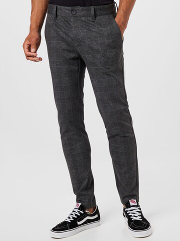 Slimfit Pantaloni chino 'Mark' di Only & Sons in nero: frontale