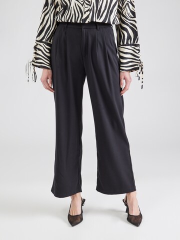 HOLLISTER Wide leg Παντελόνι πλισέ σε μαύρο: μπροστά