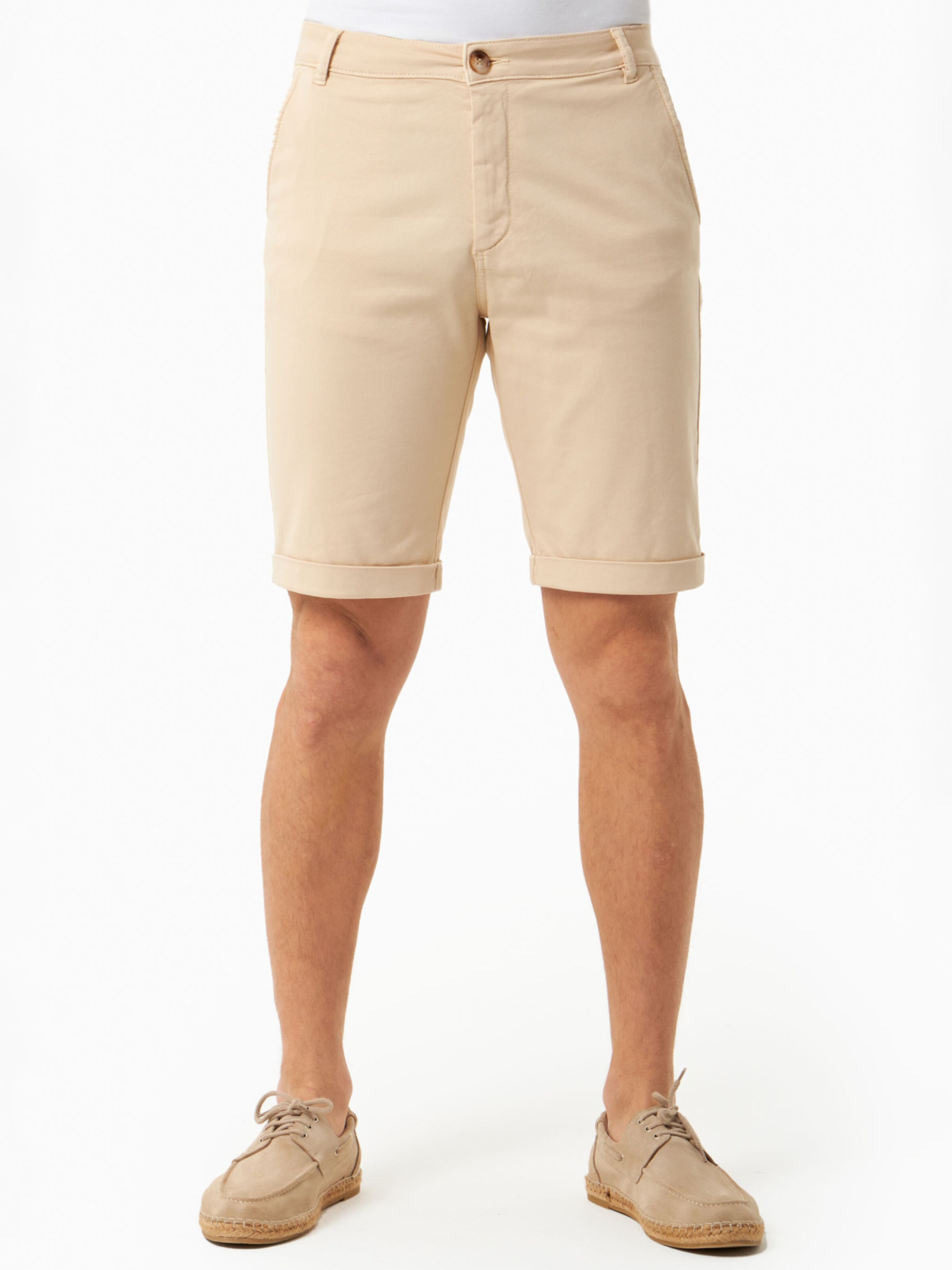 Organication Slimfit Shorts in Beige: Vorderseite