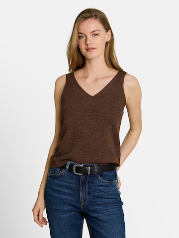TOM TAILOR DENIM Gebreide top in Bruin: voorkant