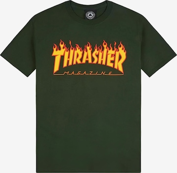 THRASHER Koszulka 'FLAME' w kolorze zielony: przód