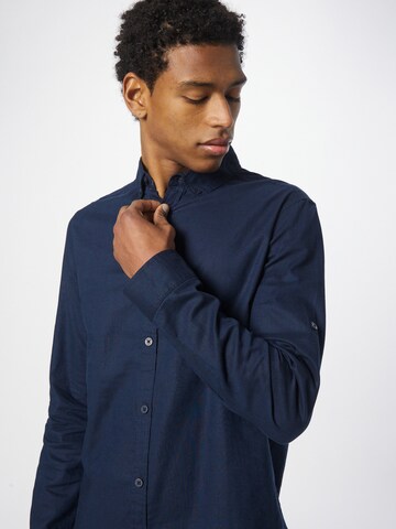 INDICODE JEANS Regular fit Button Up Shirt 'Luan' in Blue