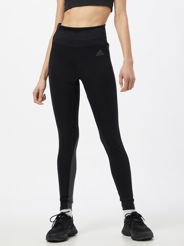 Skinny Pantaloni sport de la ADIDAS SPORTSWEAR pe negru: față